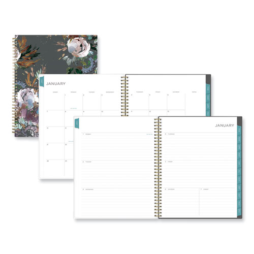 Kelly Ventura Midnight Garden Weekly/Monthly Planner, Floral Artwork, 11 x 8.5, Multicolor Cover, 12-Month (Jan to Dec): 2024