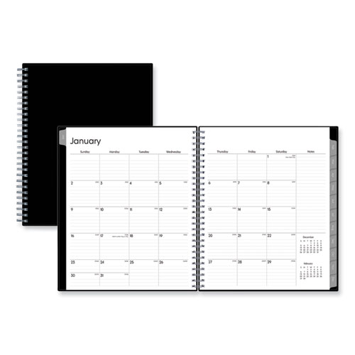 Enterprise Monthly Planner, 10 x 8, Black Cover, 12-Month (Jan to Dec): 2024