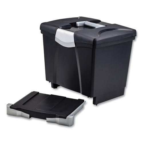 File Box with Tray, Letter, 11.5" x 14.3" x 13", Black, 2/Carton