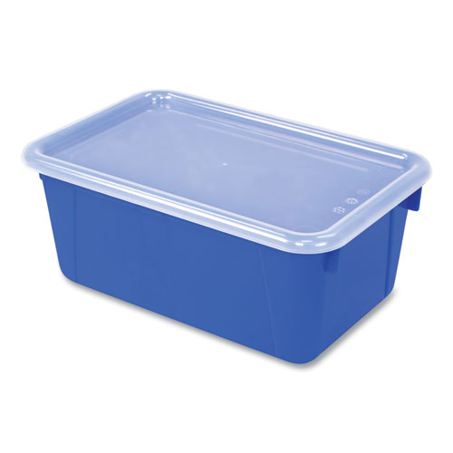 Cubby Bin with Lid, 1 Section, 2 gal, 8.2 x 12.5 x 11.5, Assorted Colors, 5/Pack