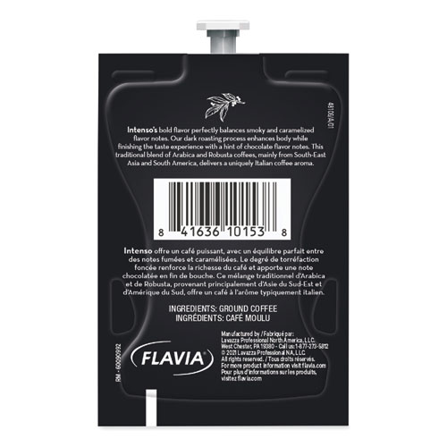 Image of Lavazza Flavia Coffee Freshpacks, Intenso Dark Roast, 0.32 Oz, 85/Carton
