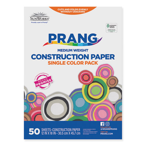 Image of Prang® Sunworks Construction Paper, 50 Lb Text Weight, 12 X 18, Red, 50/Pack