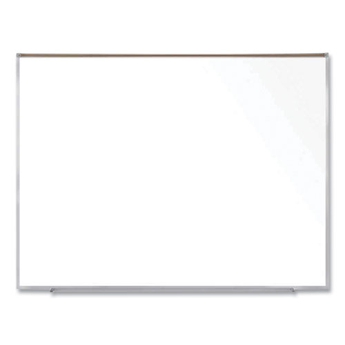 Magnetic Porcelain Whiteboard w/Satin Aluminum Frame and Map Rail, 72.5 x 60.47, White Surface, Ships in 7-10 Business Days
