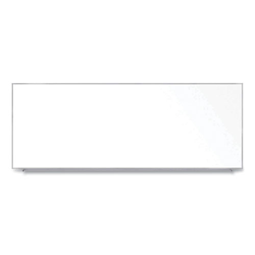Magnetic Porcelain Whiteboard with Aluminum Frame, 144.59 x 60.47, White Surface, Satin Aluminum Frame,Ships in 7-10 Bus Days