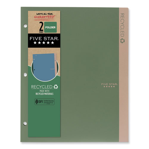 Recycled Plastic Two-Pocket Folder, 11" x 8.5", Randomly Assorted