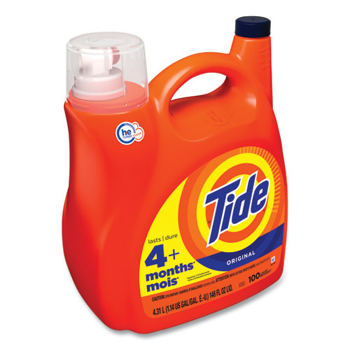 Image of Tide® Liquid Laundry Detergent, Original Scent, 146 Oz Pour Bottle, 4/Carton