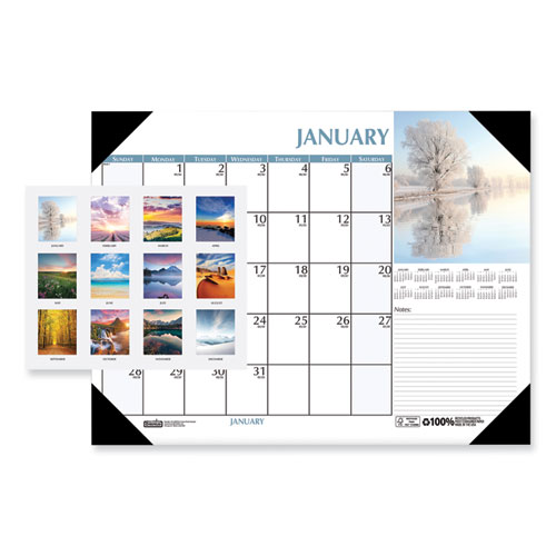 Earthscapes Scenic Desk Pad Calendar, Scenic Photos, 22 x 17, White Sheets, Black Binding/Corners,12-Month (Jan-Dec): 2023