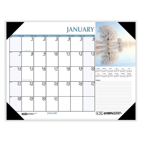 Image of House Of Doolittle™ Earthscapes Scenic Desk Pad Calendar, Scenic Photos, 22 X 17, White Sheets, Black Binding/Corners,12-Month (Jan-Dec): 2024