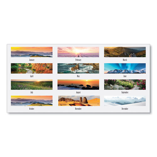 Image of House Of Doolittle™ Earthscapes Recycled Monthly Desk Pad Calendar, Motivational Photos, 22 X 17, Blue Binding/Corners, 12-Month (Jan-Dec): 2024