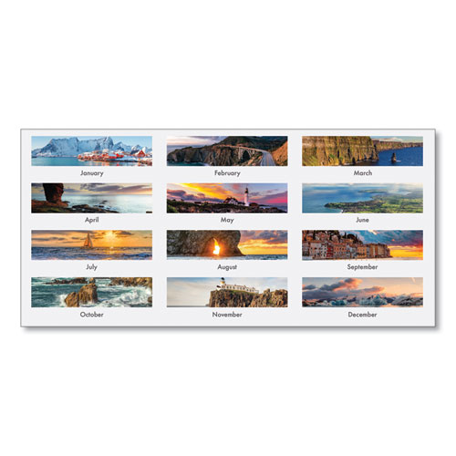 Earthscapes Recycled Monthly Desk Pad Calendar, Coastlines Photos, 22 x 17, Black Binding/Corners,12-Month (Jan-Dec): 2024