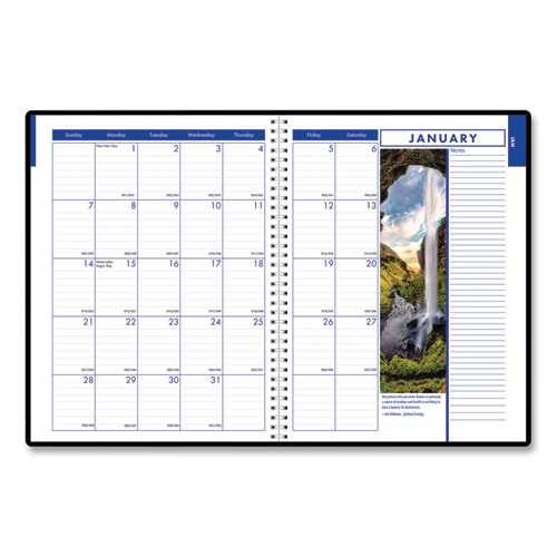 Image of House Of Doolittle™ Earthscapes Recycled Weekly/Monthly Appointment Book, Landscape Photos, 11 X 8.5, Black Soft Cover, 12-Month (Jan-Dec): 2024