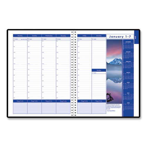 Image of House Of Doolittle™ Earthscapes Recycled Weekly/Monthly Appointment Book, Landscape Photos, 11 X 8.5, Black Soft Cover, 12-Month (Jan-Dec): 2024