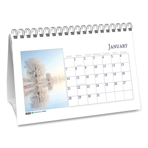 Earthscapes Recycled Desk Tent Monthly Calendar, Scenic Photography, 8.5 x 4.5, White Sheets, 12-Month (Jan to Dec): 2024