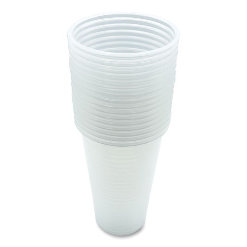 Image of Translucent Plastic Cold Cups, 20 oz, Clear, 50/Pack