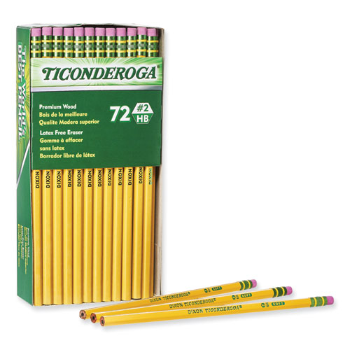 Pencils, HB (#2), Black Lead, Yellow Barrel, 72/Pack