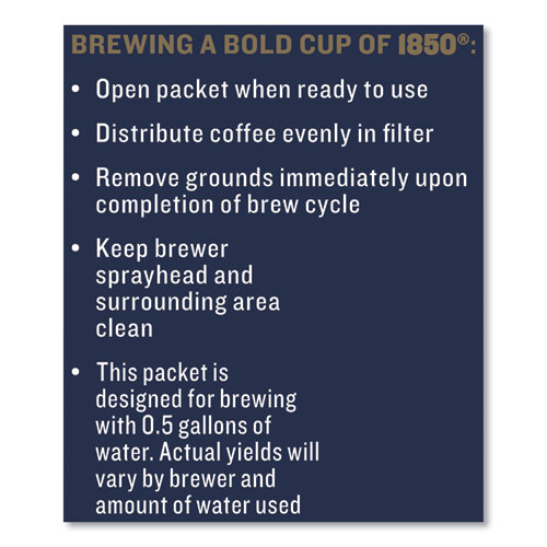 Image of 1850 Coffee Fraction Packs, Black Gold, Dark Roast, 2.5 Oz Pack, 24 Packs/Carton