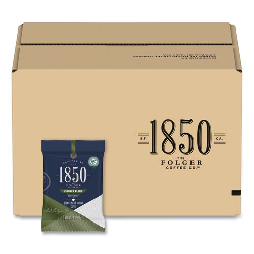 1850 Coffee Fraction Packs, Pioneer Blend Decaf, Medium Roast, 2.5 Oz Pack, 24 Packs/Carton
