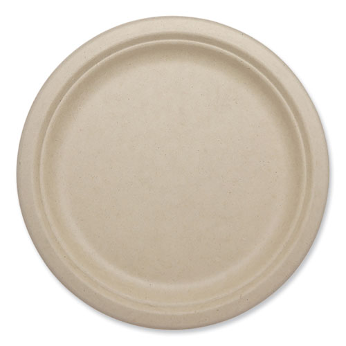 Image of World Centric® Fiber Plates, Plate, 9.1" Diameter, Natural, 1,000/Carton