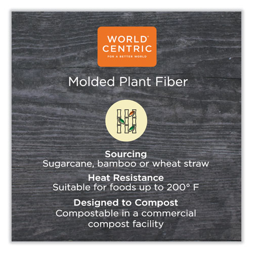 Image of World Centric® Fiber Hinged Containers, 8.8 X 8.2 X 2.9, Natural, Paper, 300/Carton