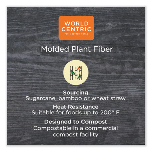 Image of World Centric® Fiber Hinged Containers, Hoagie Box, 9.2 X 6.4 X 3.1, Natural, Paper, 500/Carton