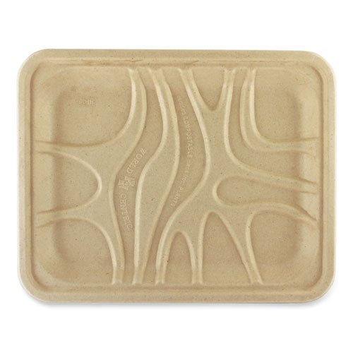 Image of Fiber Trays, 7.1 x 9.1 x 0.7, Natural, Paper, 500/Carton