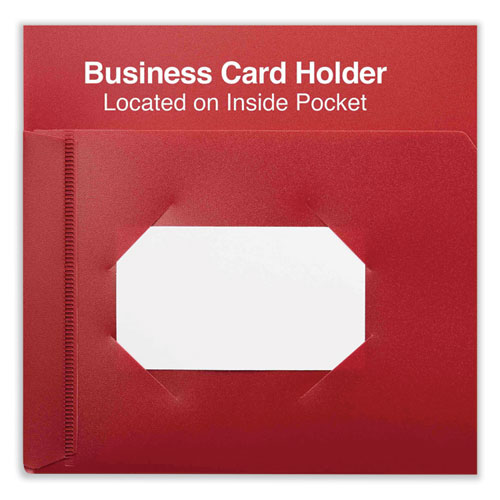 Image of Two-Pocket Plastic Folders, 100-Sheet Capacity, 11 x 8.5, Red, 10/Pack