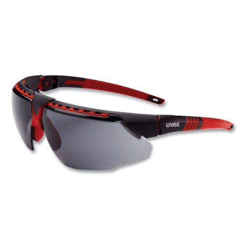 Honeywell Uvex™ Avatar Safety Glasses, Red/Black Polycarbonate Frame, Clear Polycarbonate Lens
