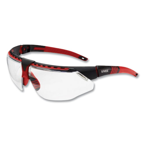 Honeywell Uvex™ Avatar Safety Glasses, Red/Black Polycarbonate Frame, Clear Polycarbonate Lens