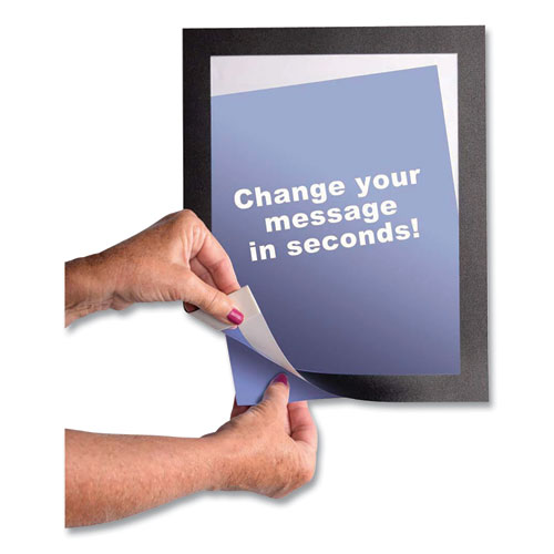 Self Adhesive Sign Holders, 8.5 x 11 Insert, Clear with Black Border, 2/Pack