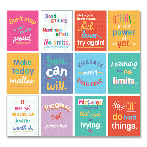 Mini Posters, Growth Mindset Quotes, 8.5 x 11, 12/Set