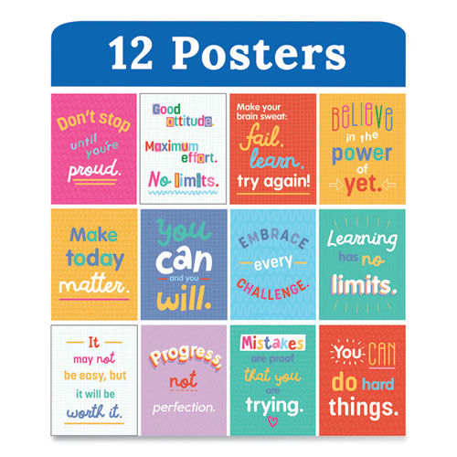 Image of Carson-Dellosa Education Mini Posters, Growth Mindset Quotes, 8.5 X 11, 12/Set