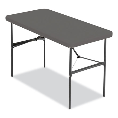 Iceberg Indestructable Commercial Folding Table, Rectangular, 48" X 24" X 29", Charcoal Top, Charcoal Base/Legs
