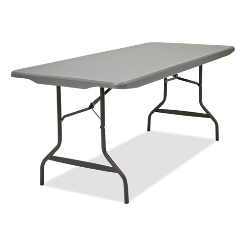 Iceberg Indestructable Commercial Folding Table, Rectangular, 72" X 30" X 29", Charcoal Top, Charcoal Base/Legs