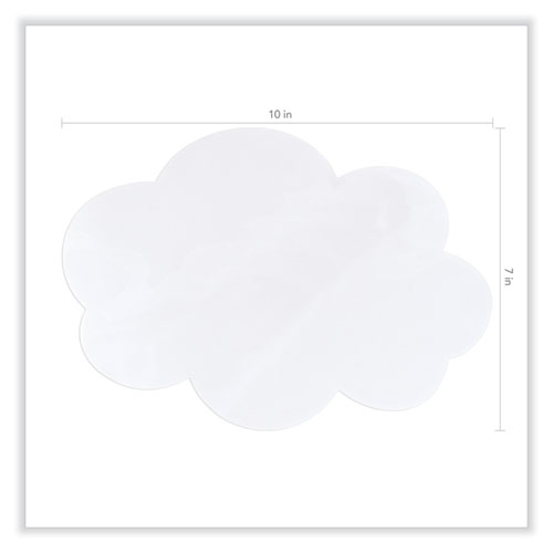 Self Stick Dry Erase Clouds, Laminated Foam Surface, 7" x 10", White, 10/Pack