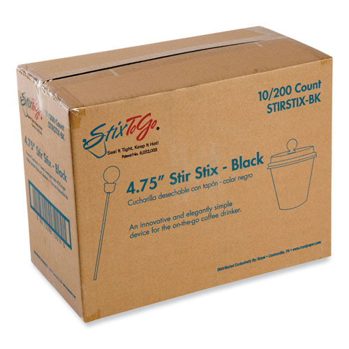 Beverage Plugs, 4.75", Black 2,000/Carton