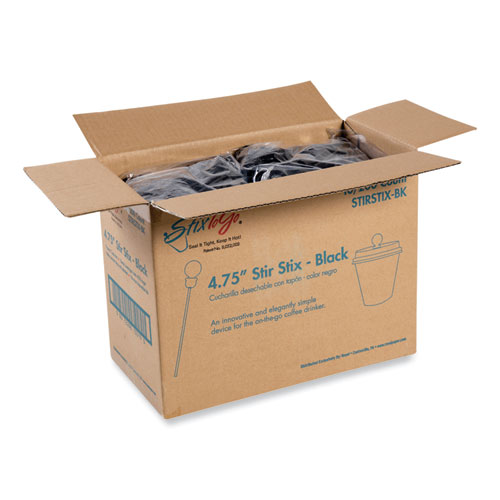 Beverage Plugs, 4.75", Black 2,000/Carton