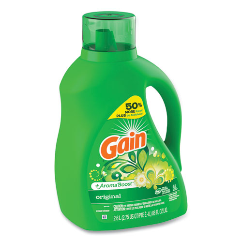 Liquid Laundry Detergent, Gain Original Scent, 88 oz Pour Bottle, 4/Carton