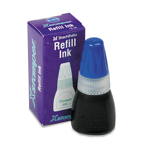 Refill ink for xstamper stamps, 10ml-bottle, blue, sold as 1 each