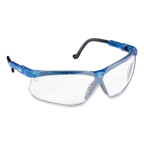 Image of Genesis Safety Eyewear, Translucent Blue/Black Frame, Clear Lens