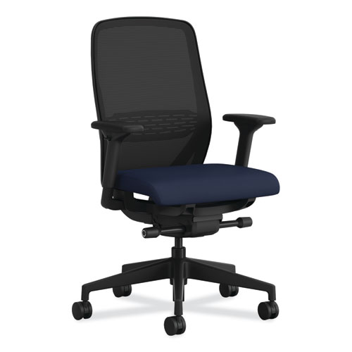 Nucleus Series Recharge Task Chair, 16.63 to 21.13 Seat Height, Navy Seat, Black Back, Black Base