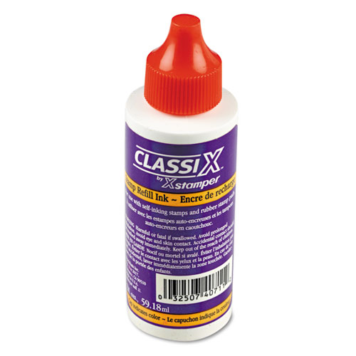 Refill Ink for Classix Stamps, 2 oz Bottle, Red