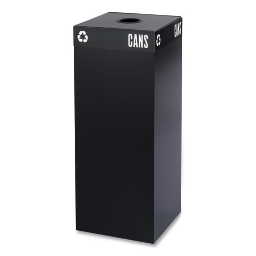 Image of Safco® Public Square Recycling Receptacles, Can Recycling, 37 Gal, Steel, Black