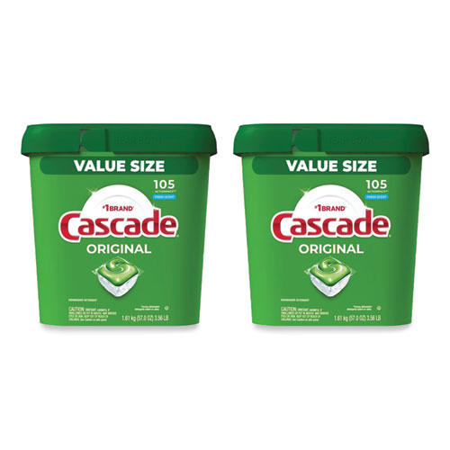 Cascade® ActionPacs, Fresh Scent, 57 oz Tub, 105/Tub, 2 Tubs/Carton