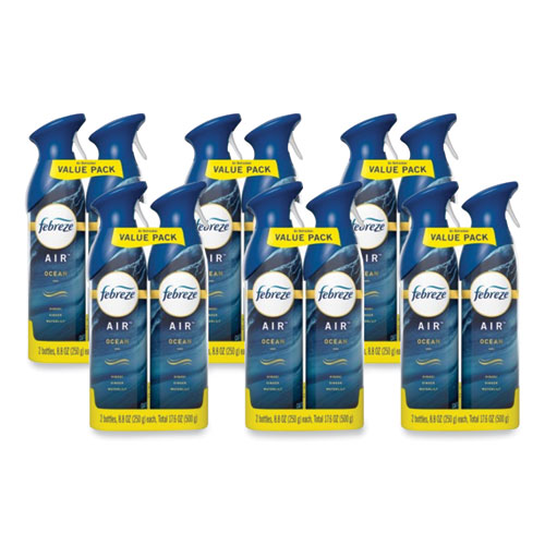 Febreze® AIR, Ocean, 17.6 oz Aerosol Spray, 2/Pack, 6 Packs/Carton
