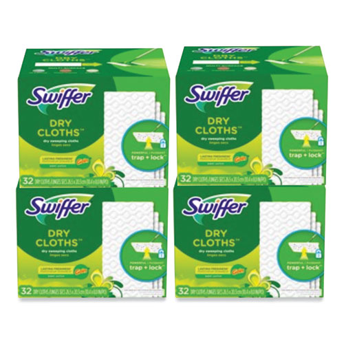 Swiffer® Dry Refill Cloths, 1-Ply, 10.63" x 8", Lavender and Vanilla, White, 52/Box