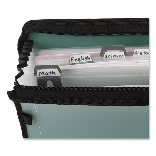Image of Five Star® Expanding File, 7" Expansion, 7 Sections, Zipper Closure, Letter Size, Randomly Assorted Colors