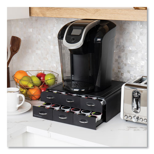 2-Tier 6-Drawer Single Serve Coffee Pod Drawer, 14 x 12.25 x 4.75, Black