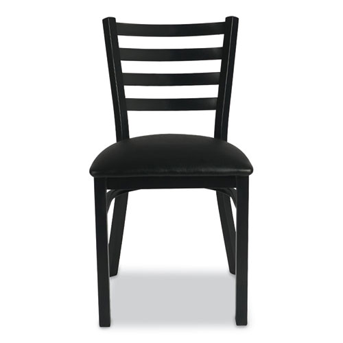 White Horse Series Side Chairs, Supports Up to 300 lb, 18" Seat Height, Black Seat/Back/Base