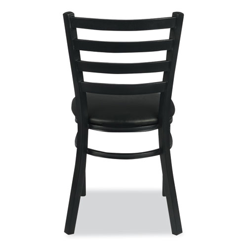 White Horse Series Side Chairs, Supports Up to 300 lb, 18" Seat Height, Black Seat/Back/Base