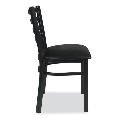 White Horse Series Side Chairs, Supports Up to 300 lb, 18" Seat Height, Black Seat/Back/Base